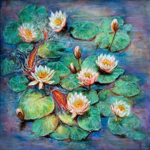  Balance - inspired by Claude Monet's Water Lilies and Water Lily Pond masterpieces - art canvas and paper prints