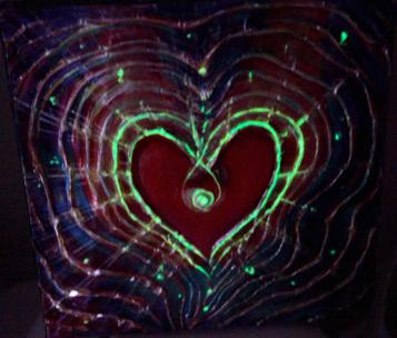 Light of Love - Feng Shui Spiritual Metaphysical energy art Painting - glowing in a dark - by world renowned Ottawa artist Elena Khomoutova