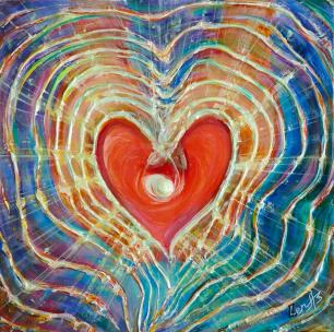 Light of Love - Feng Shui Spiritual Metaphysical energy art Painting by world renowned Ottawa artist Elena Khomoutova