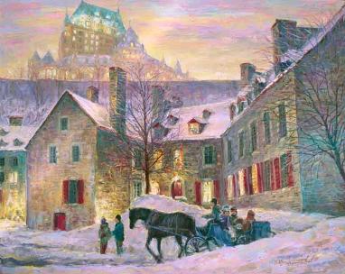 Quebec Lights - Lumières Québec - for Good Luck - spiritual metaphysical art canvas prints by Ottawa Artist Elena Khomoutova